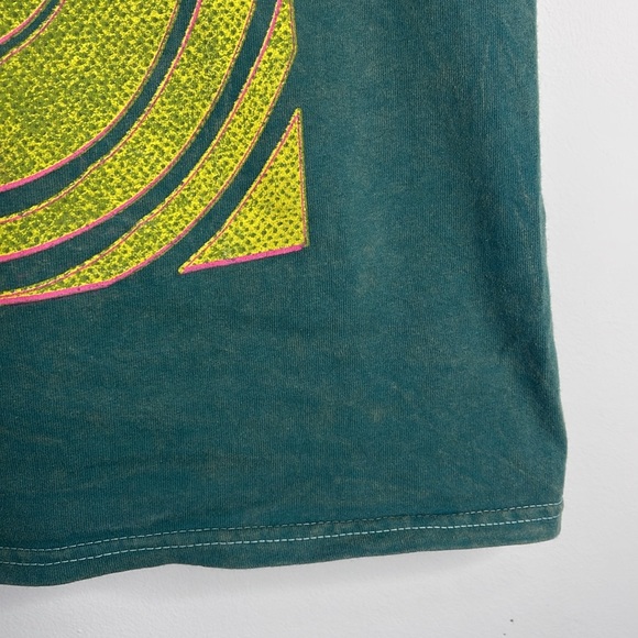 Nirvana Distressed  Acid Wash Green T Shirt Crewneck size Small - Picture 5 of 7
